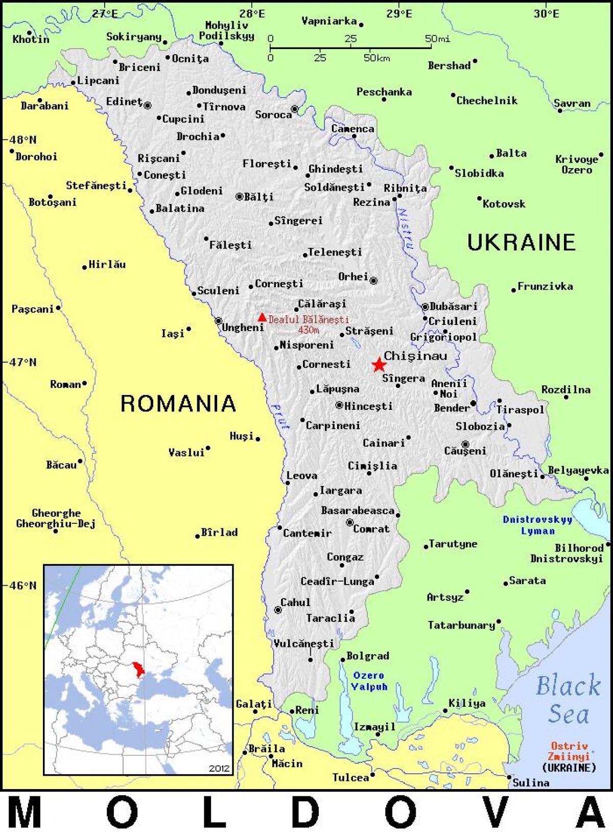 Карта Молдови країні 