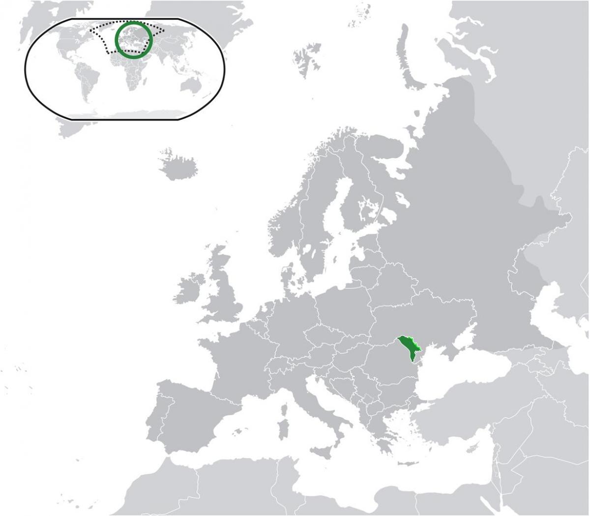 Розташування Молдови на карті світу