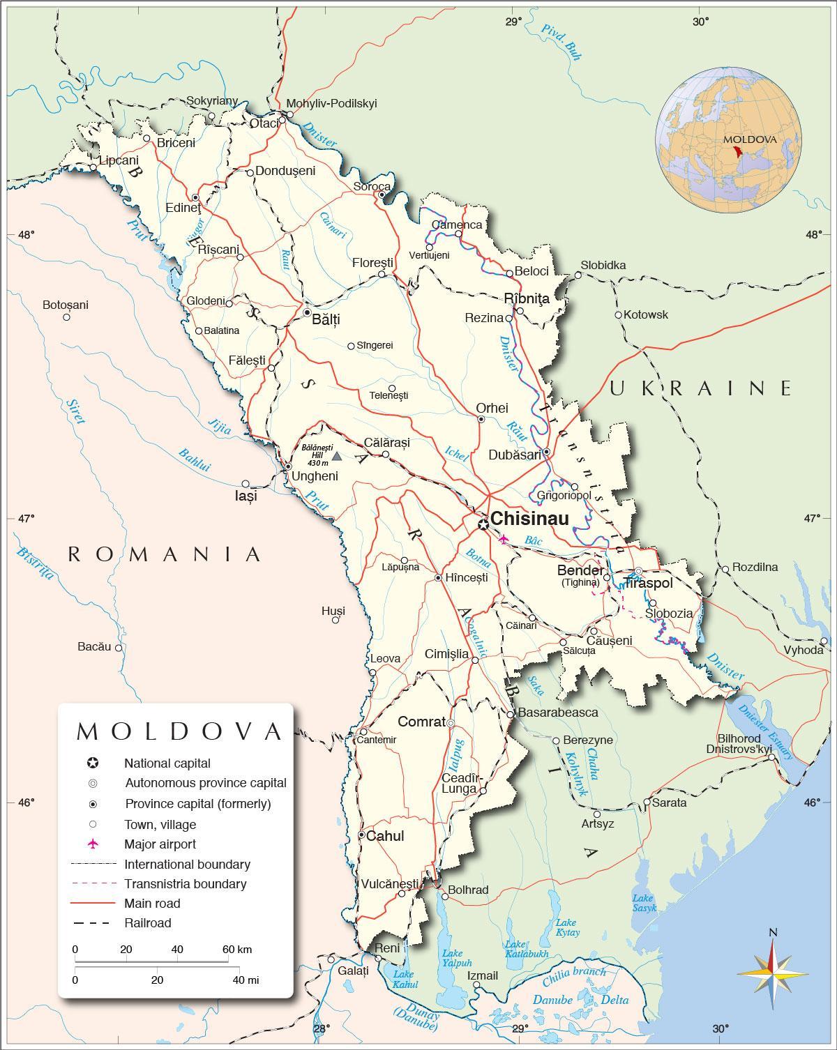 Карта Республіки Молдова